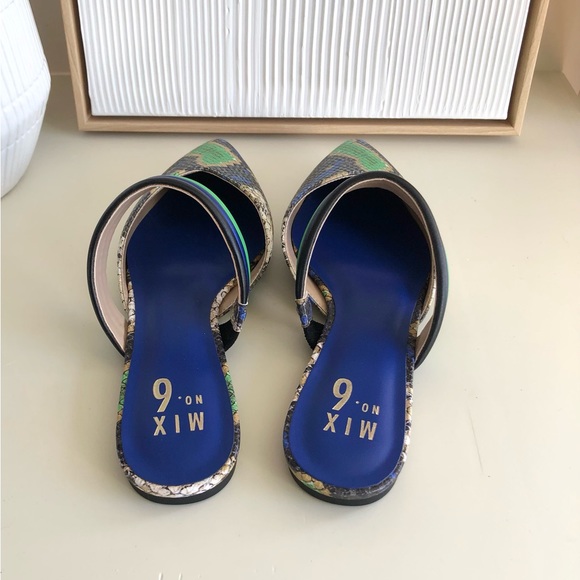 Mix No. 6 New Izabela snake skin blue green black flats Size 6 - Picture 11 of 17
